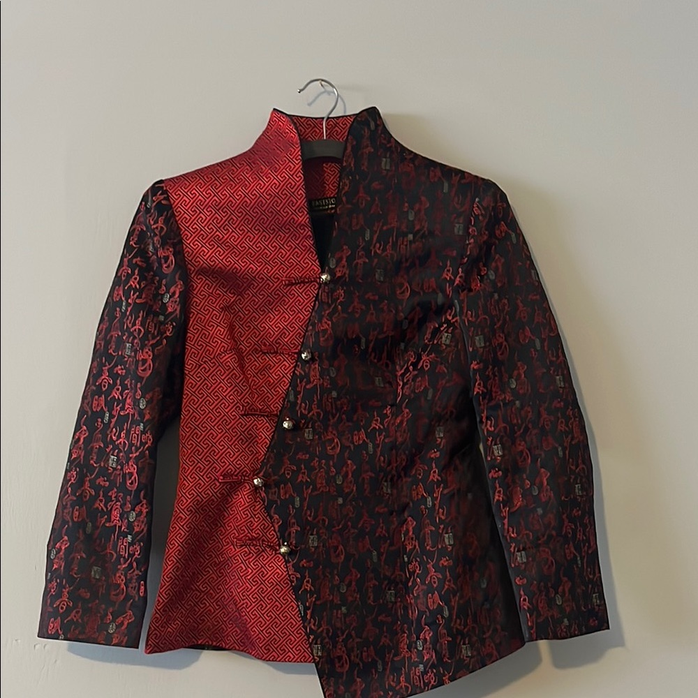 Red and Black Patterned Jacket